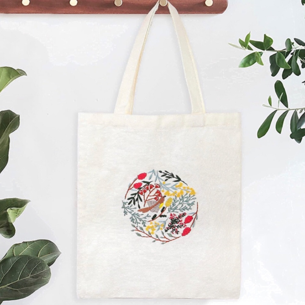 DIY Embroidery Printed Canvas Starter Kit Tote Bag - Picture 7 of 7